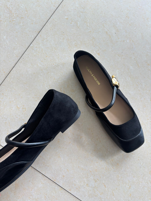 Cute Flat Suede Pu Leather Pumps